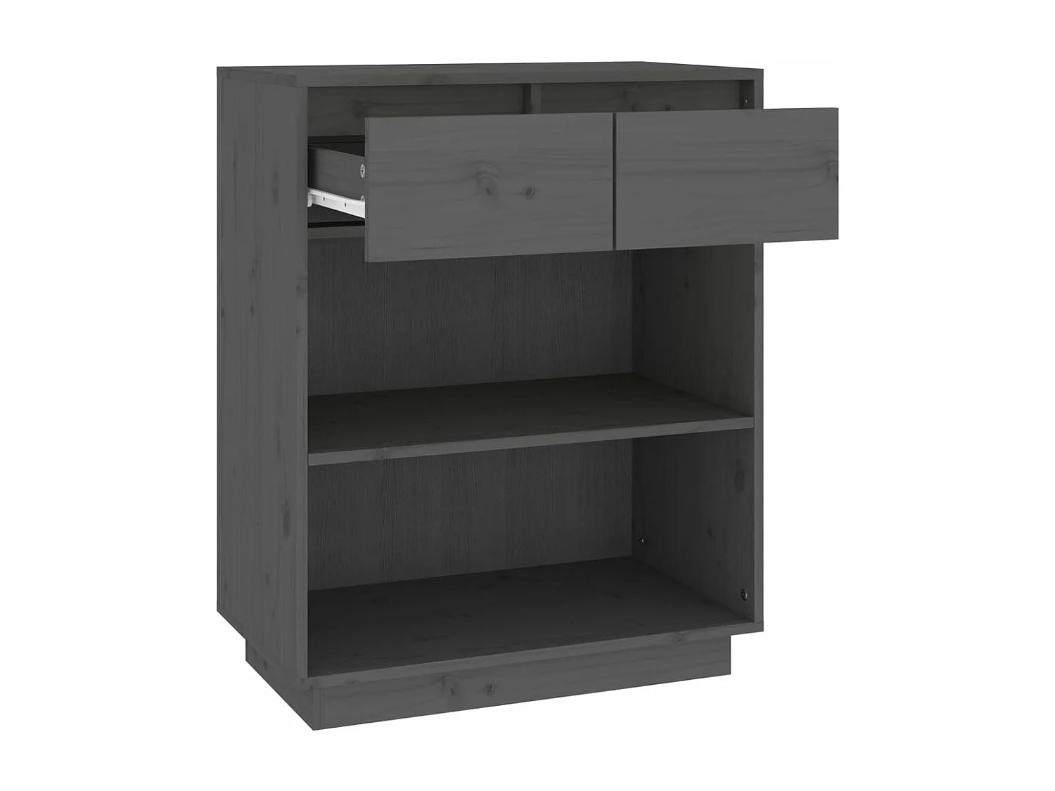 Wandkast 60x34x75 cm massief grenenhout grijs