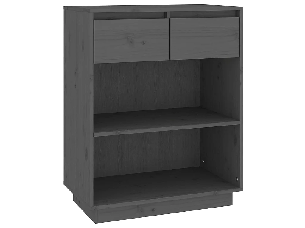 Mobile Consolle Grigio 60x34x75 cm in Legno Massello di Pino