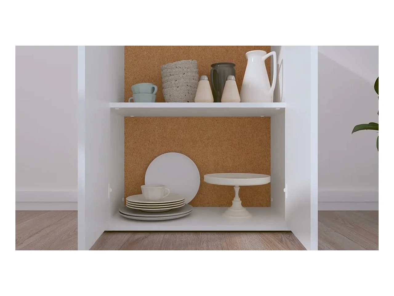 Buffet blanc 60x30x75 cm bois d'ingénierie