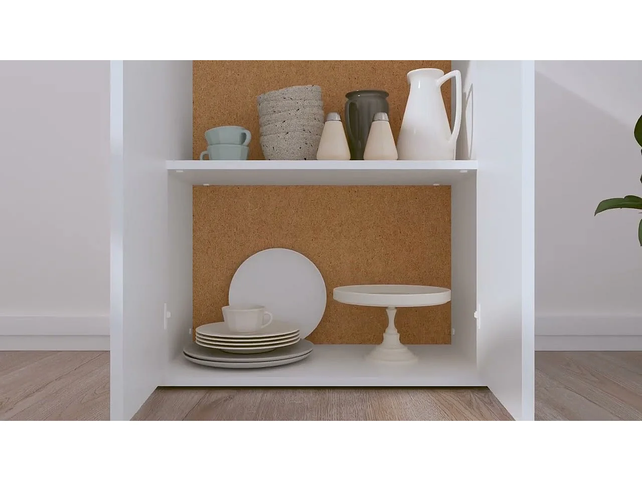 Buffet blanc 60x30x75 cm bois d'ingénierie