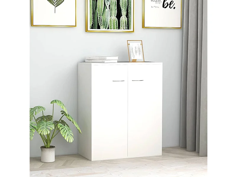 Credenza Bianca 60x30x75 cm in Legno Multistrato