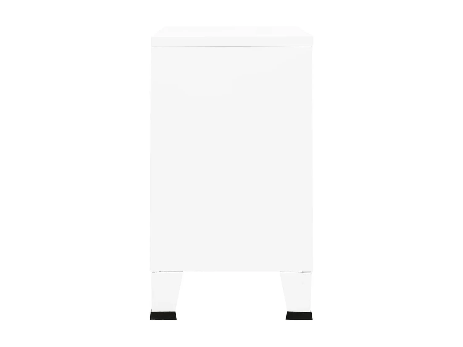 Buffet industriel Blanc 105x35x62 cm Métal et verre