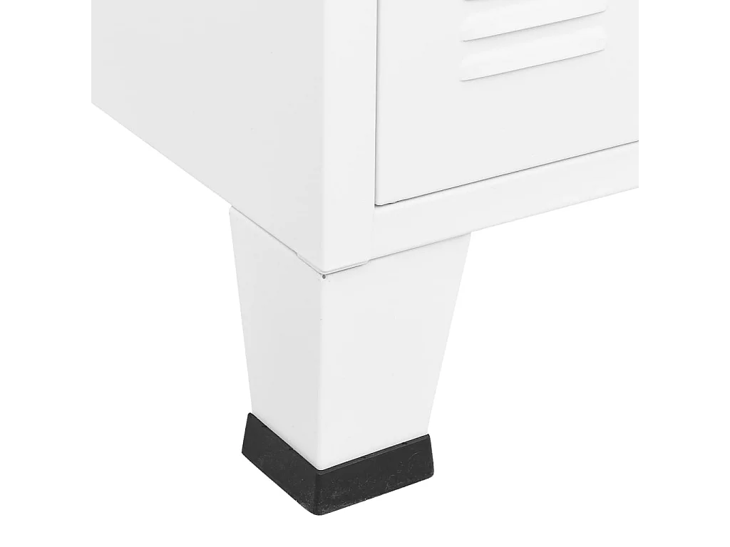 Buffet industriel Blanc 105x35x62 cm Métal et verre