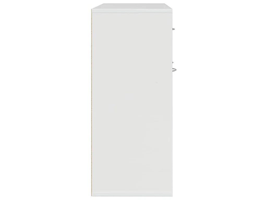 Aparador de madera contrachapada blanco brillante 88x30x70 cm