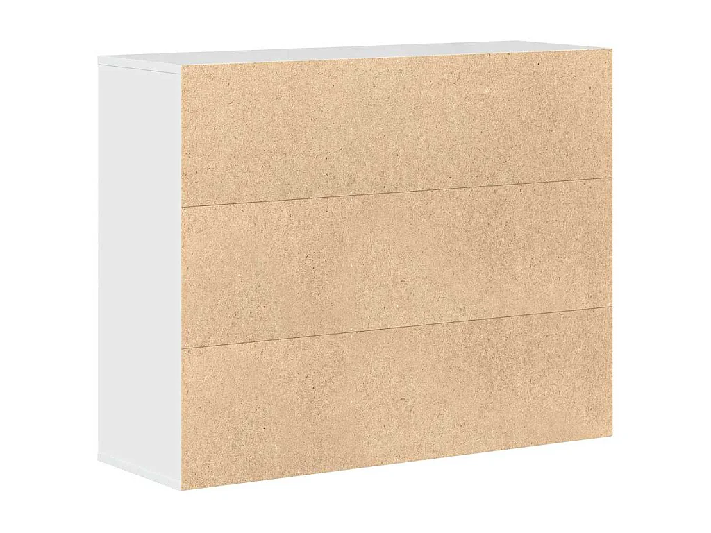 Aparador de madera contrachapada blanco brillante 88x30x70 cm
