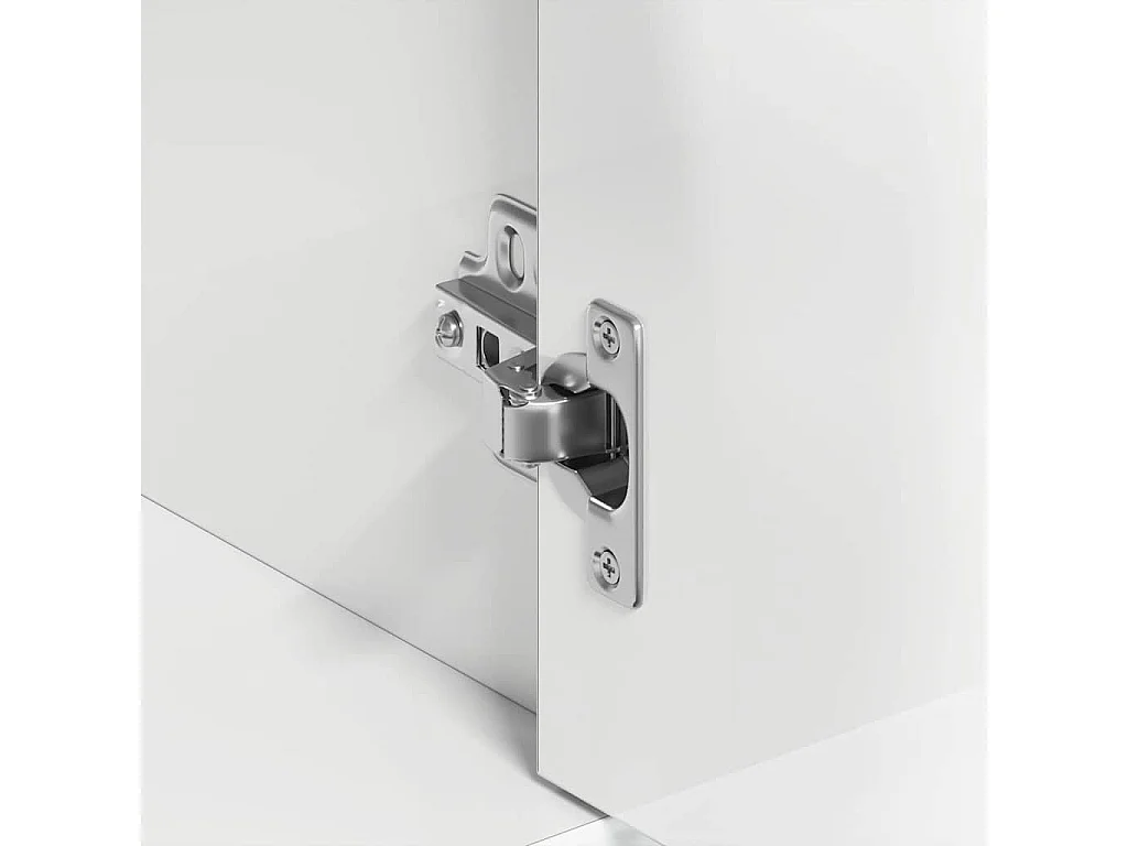 Aparador de madera contrachapada blanco brillante 88x30x70 cm