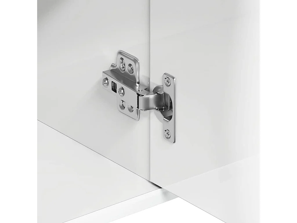 Aparador de madera contrachapada blanco brillante 88x30x70 cm