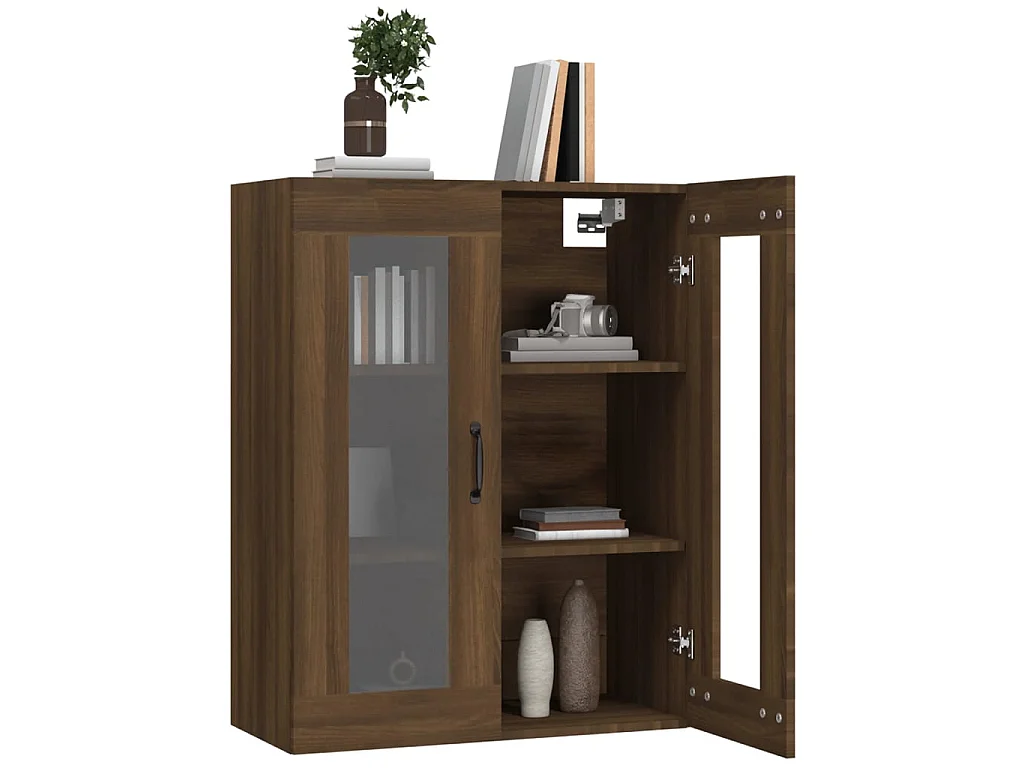 Armadietto Pensile a Parete Rovere Marrone 69,5x34x90 cm