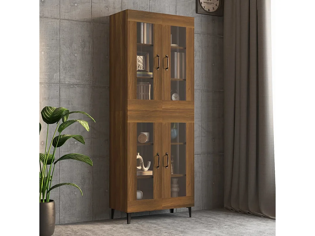 Armadietto Pensile a Parete Rovere Marrone 69,5x34x90 cm
