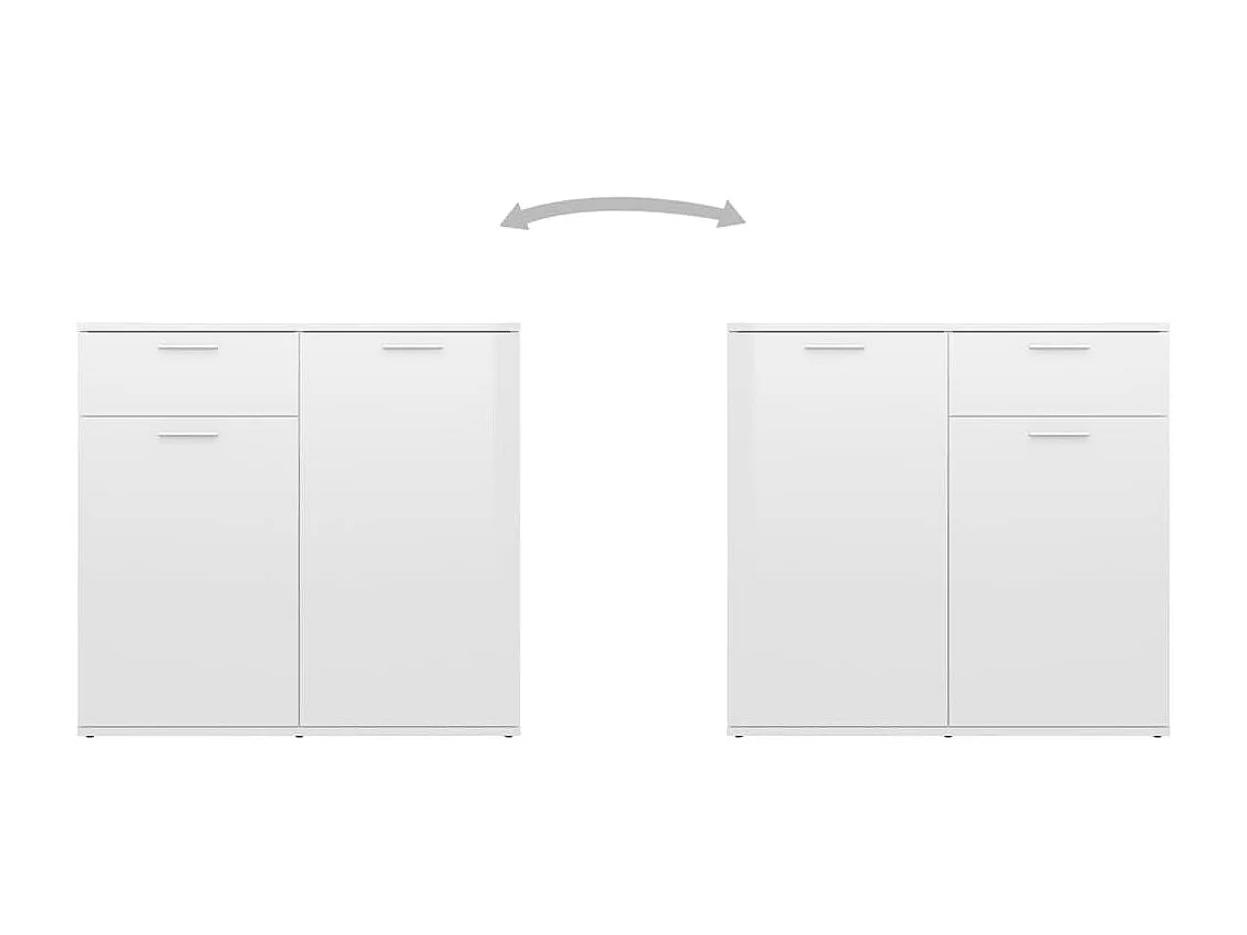 Aparador 80x36x75 cm derivados de madeira branco brilhante