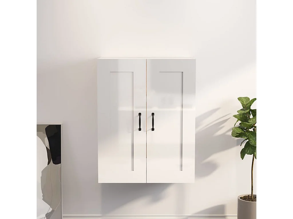 Hängeschrank Hochglanz-Weiß 69,5x32,5x90 cm