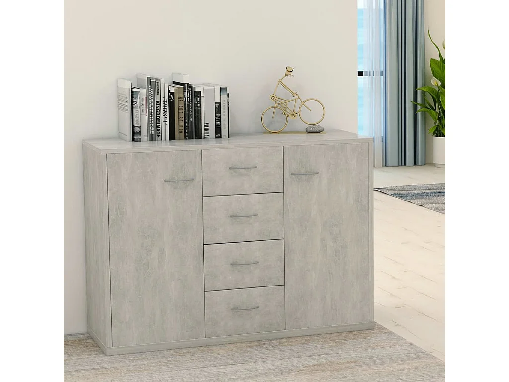 Buffet Gris béton 88x30x65 cm Bois d'ingénierie