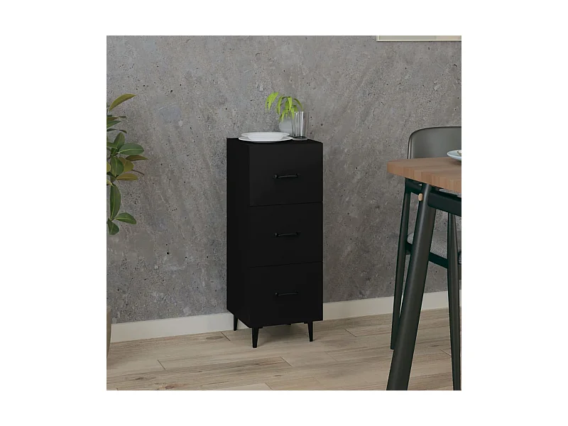 Buffet Noir 34,5x34x90 cm Bois d'ingénierie