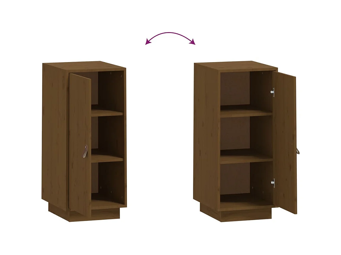Buffet Marron miel 34x40x75 cm Bois massif de pin
