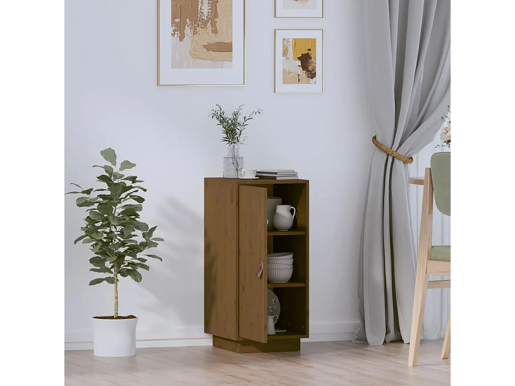 Dressoir 34x40x75 cm massief grenenhout honingbruin