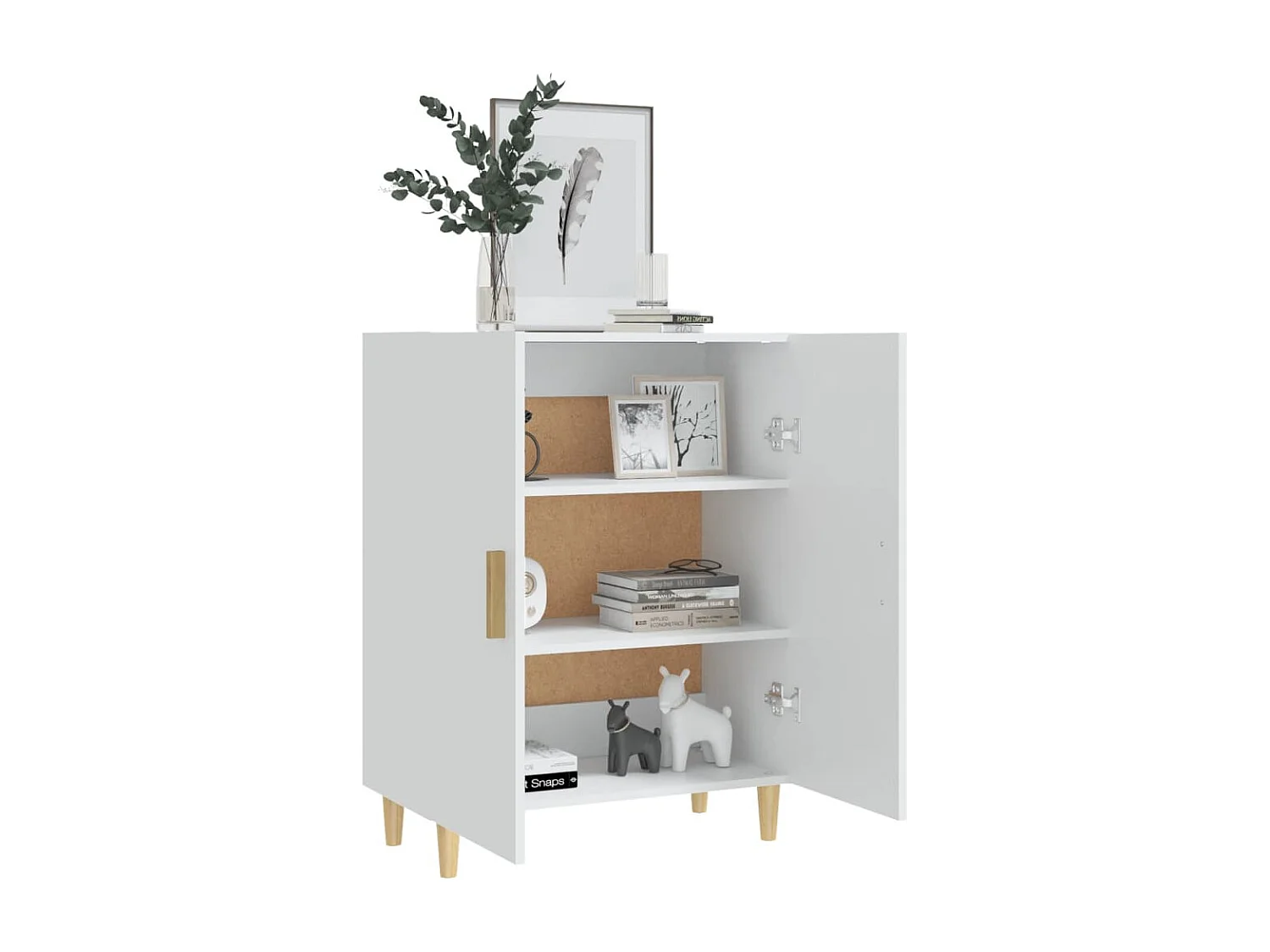 Dressoir 70x34x90 cm bewerkt hout wit