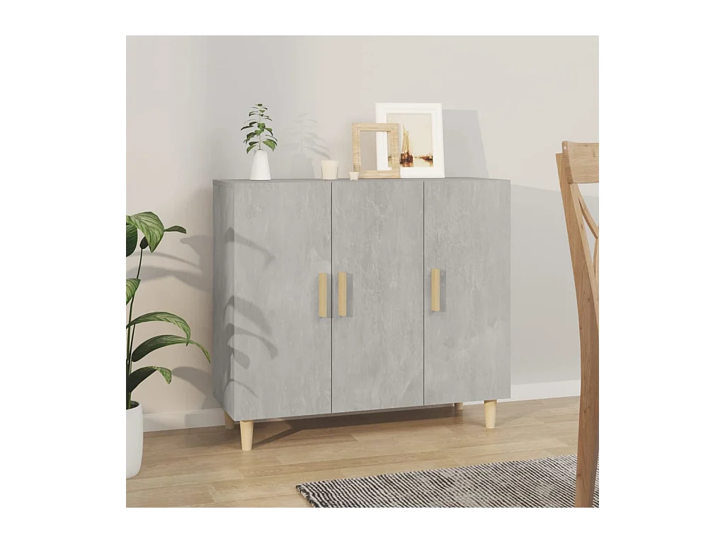 Credenza Grigio Cemento 90x34x80 cm in Legno Multistrato