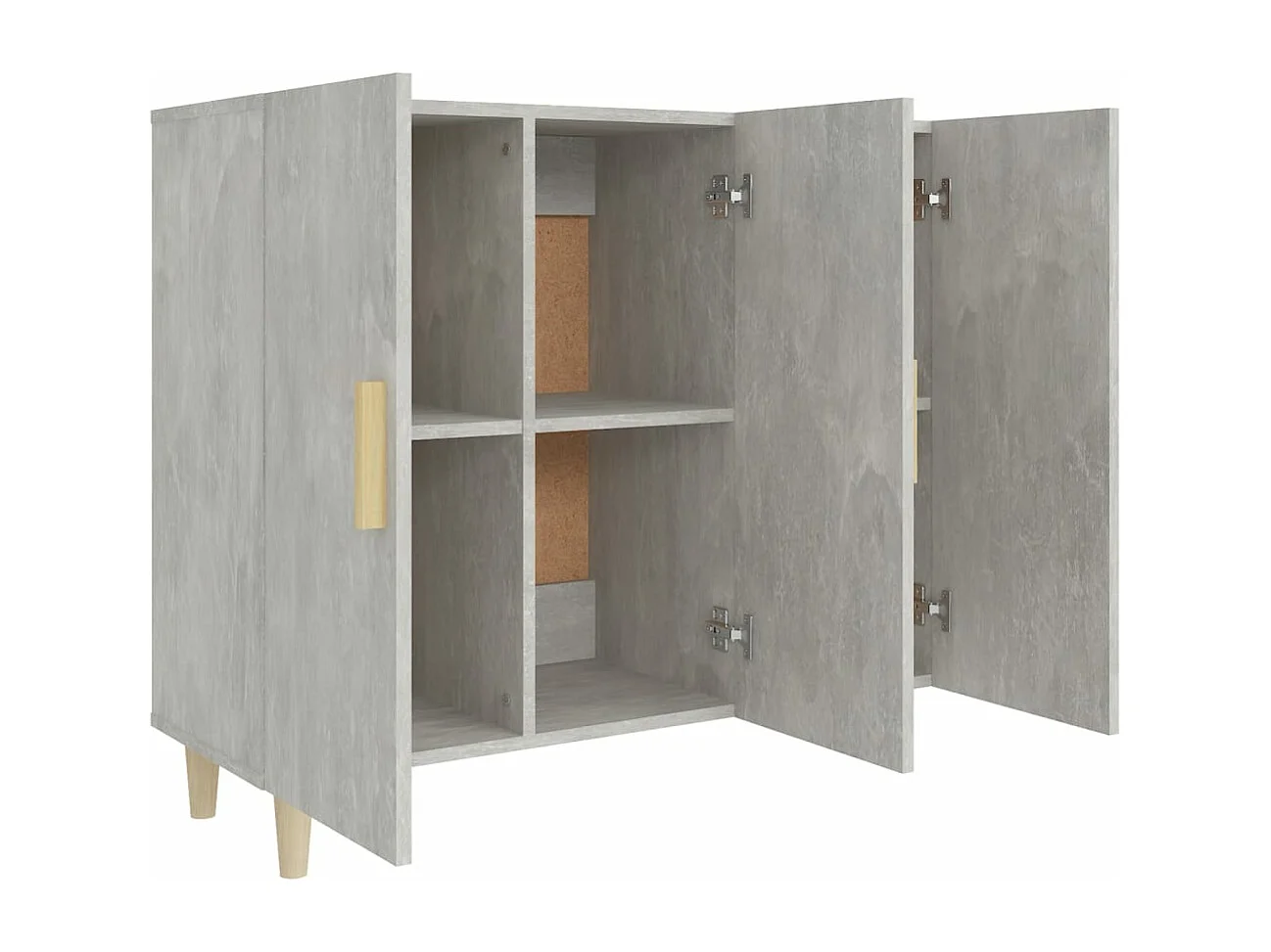 Aparador de madera de ingeniería gris hormigón 90x34x80 cm