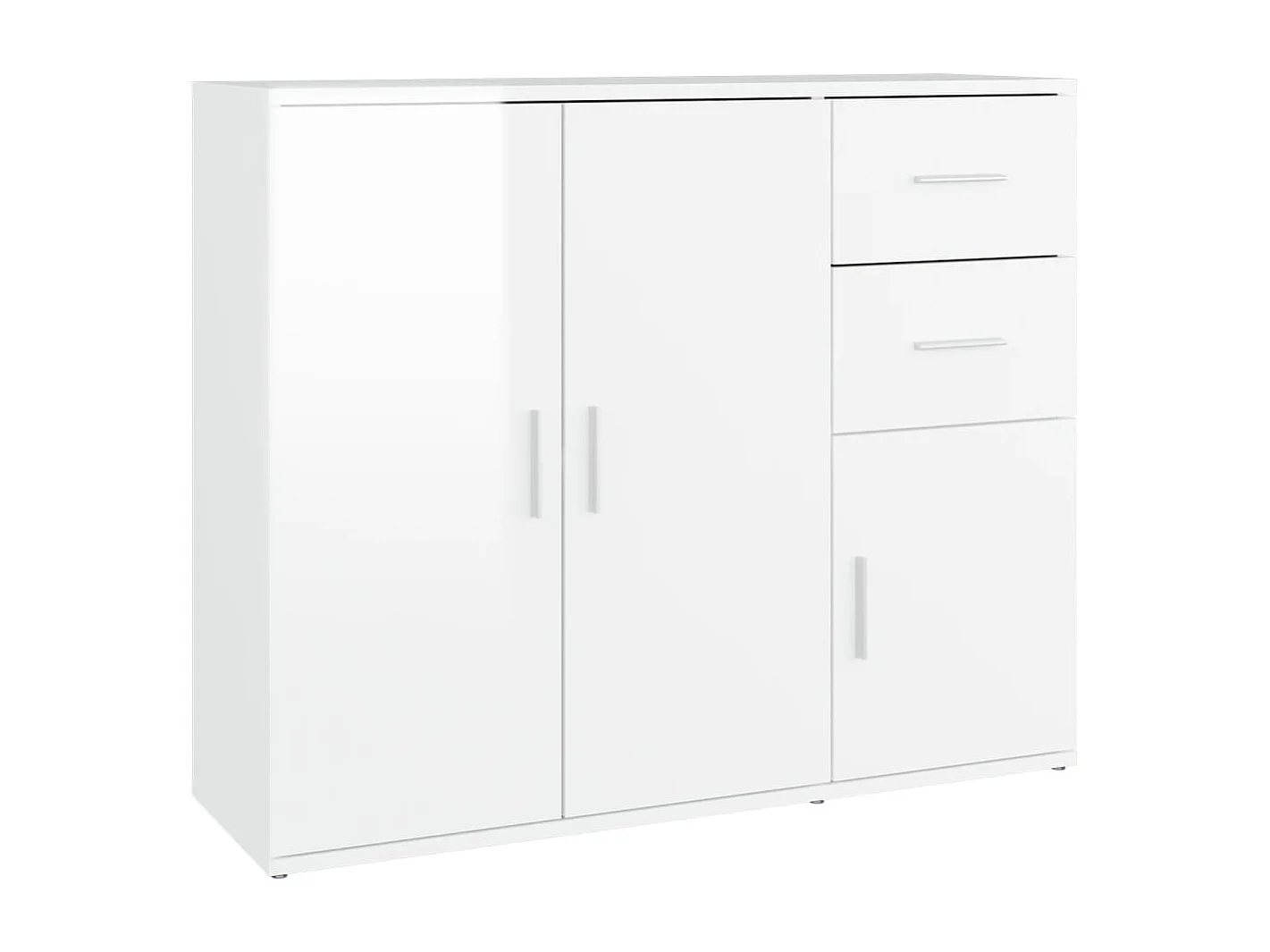 Dressoir 91x29,5x75 cm bewerkt hout hoogglans wit