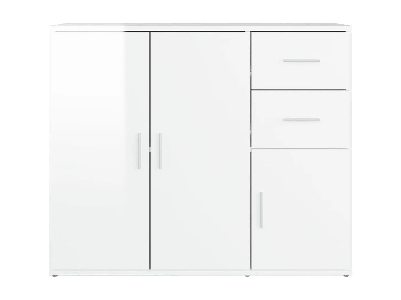 Dressoir 91x29,5x75 cm bewerkt hout hoogglans wit