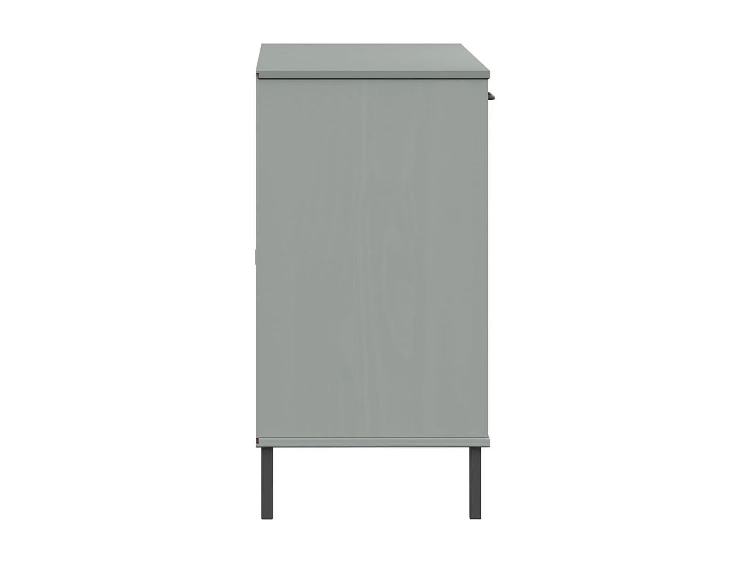 Aparador con patas metal OSLO madera maciza gris 113x40x77 cm
