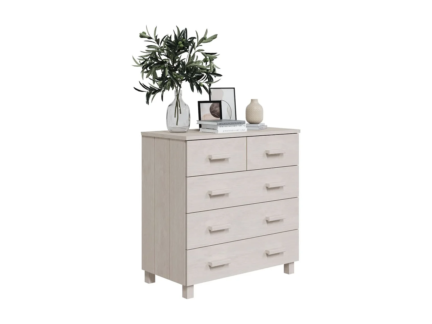 Buffet HAMAR Blanc 79x40x80 cm Bois massif de pin