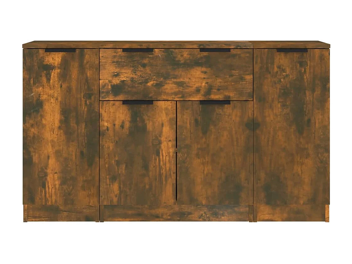 Buffets 3 pcs Chêne fumé Bois d'ingénierie