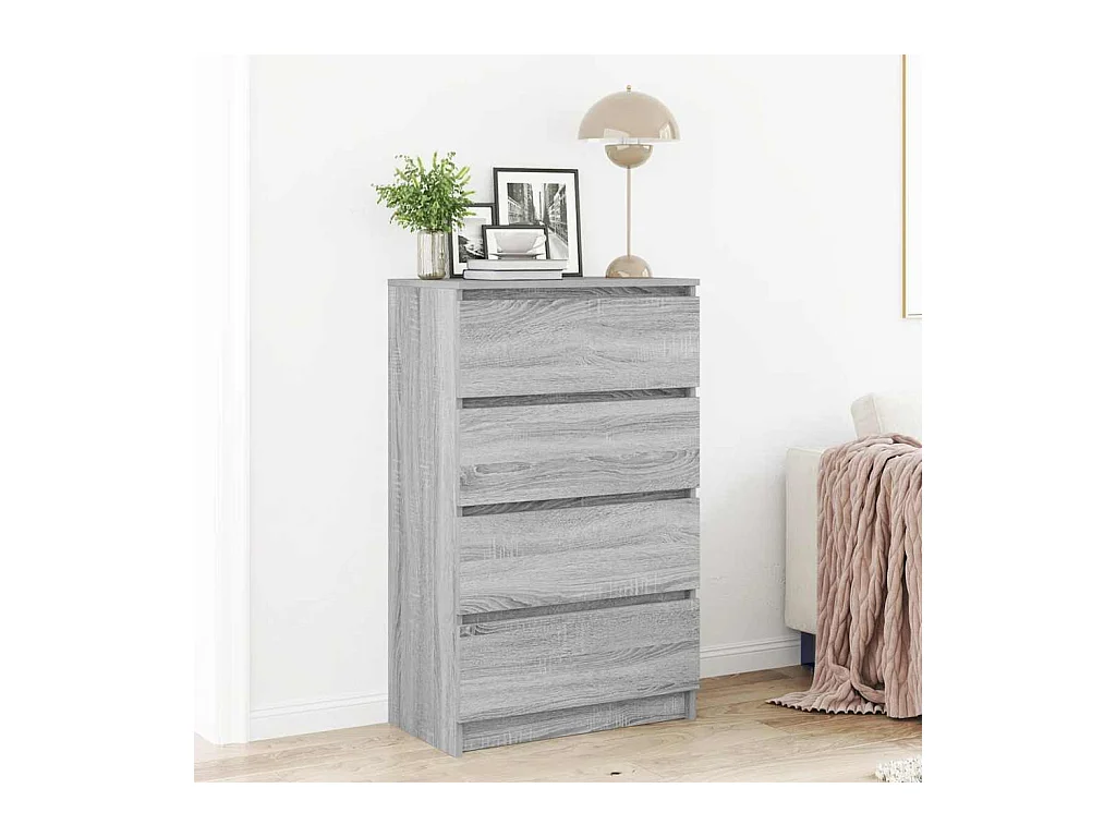 Dressoir 60x35x98,5 cm bewerkt hout grijs sonoma eikenkleurig
