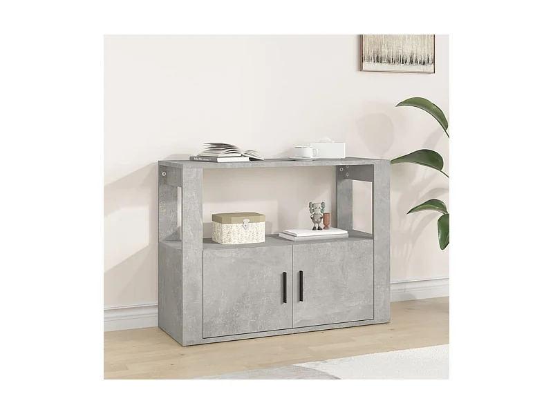 Sideboard Betongrau 80x30x60 cm Holzwerkstoff