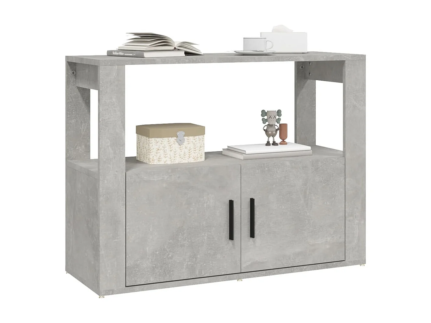 Buffet Gris béton 80x30x60 cm Bois d'ingénierie
