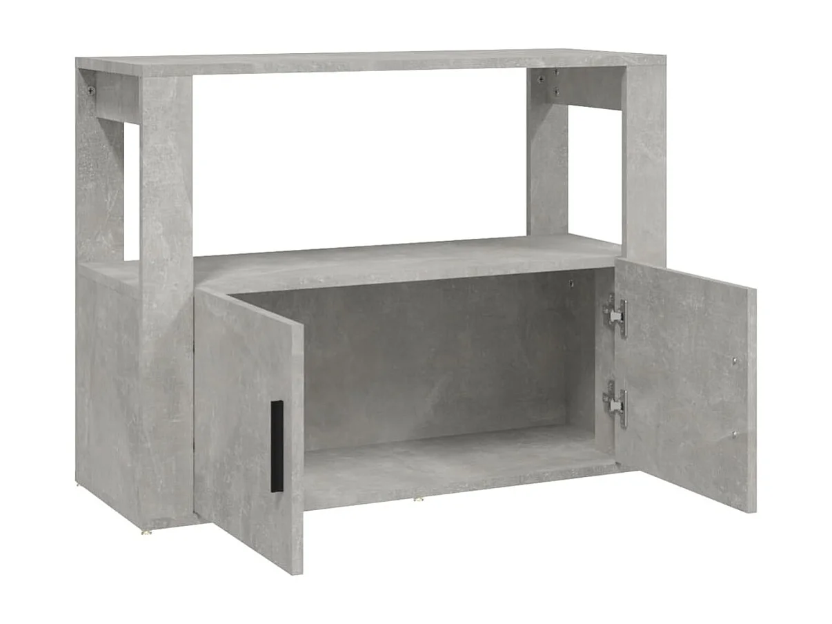 Buffet Gris béton 80x30x60 cm Bois d'ingénierie
