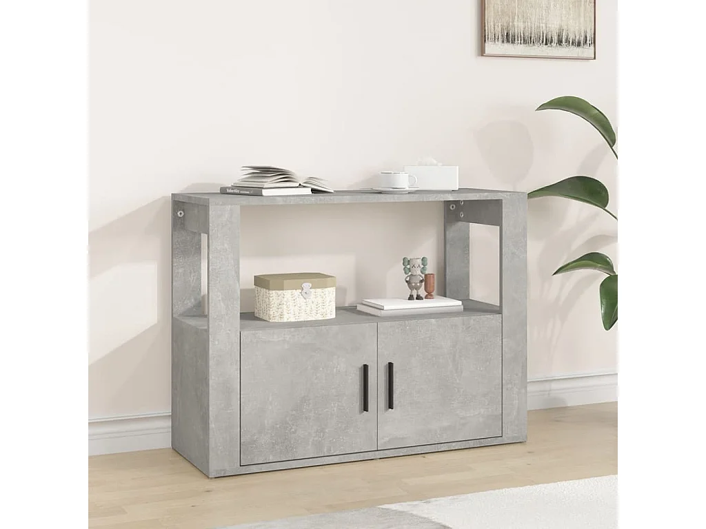 Dressoir 80x30x60 cm bewerkt hout betongrijs
