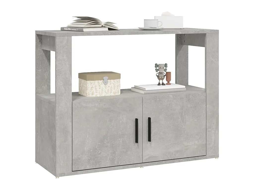 Dressoir 80x30x60 cm bewerkt hout betongrijs