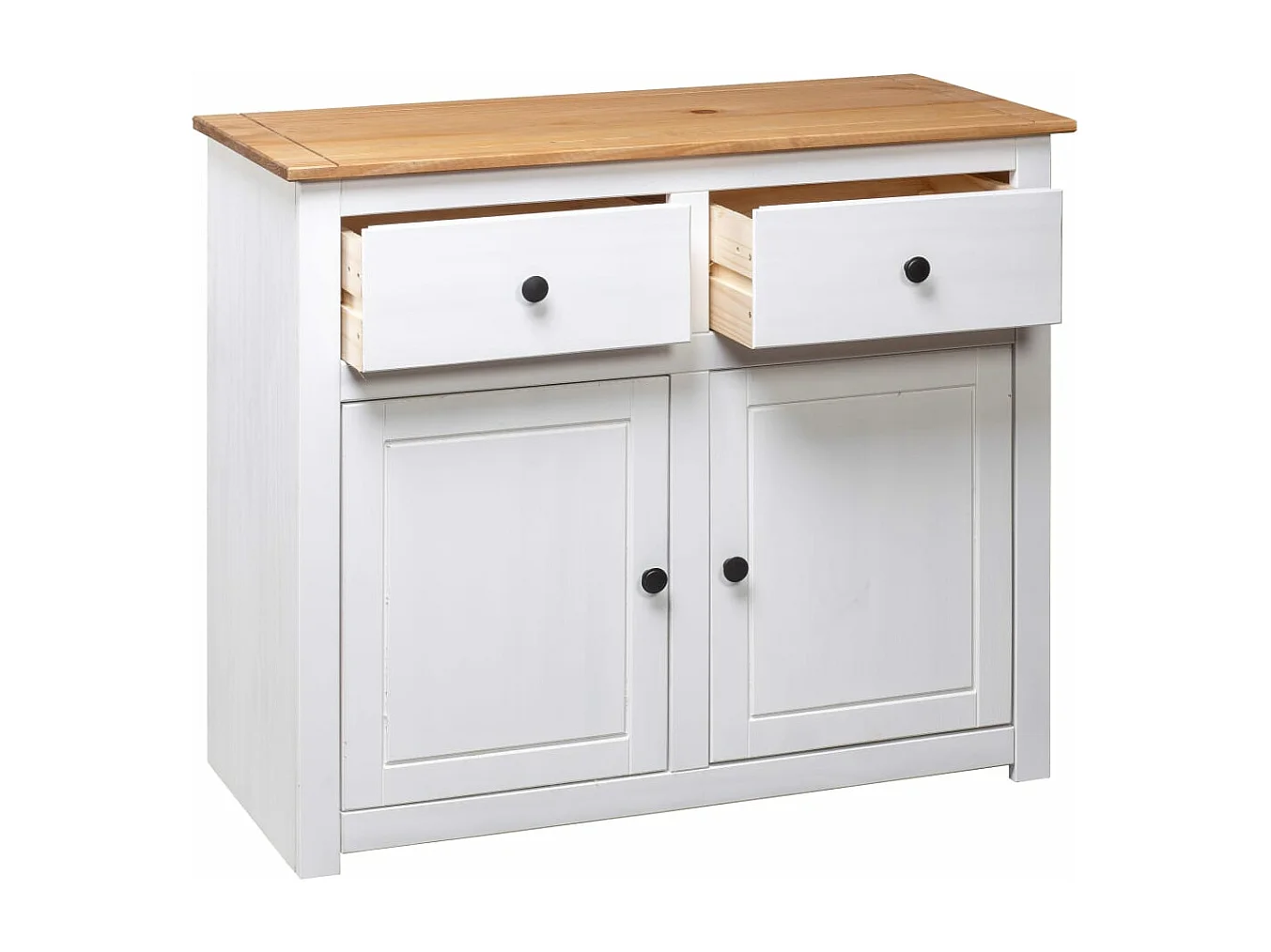 Buffet Blanc 93x40x80 cm Pin Gamme Panama