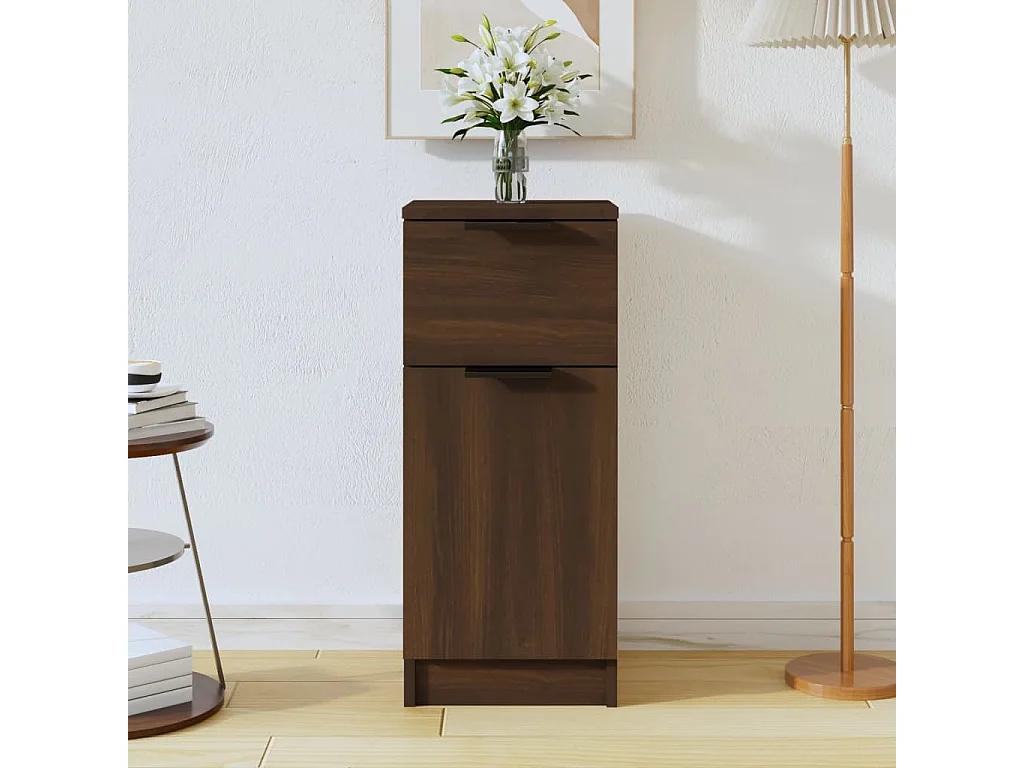 Credenza Rovere Marrone 30x30x70 cm in Legno Multistrato