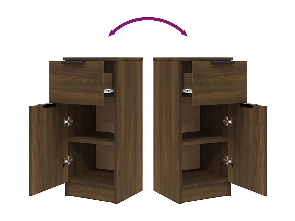 Credenza Rovere Marrone 30x30x70 cm in Legno Multistrato