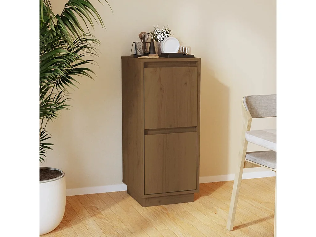 Dressoir 31,5x34x75 cm massief grenenhout honingbruin