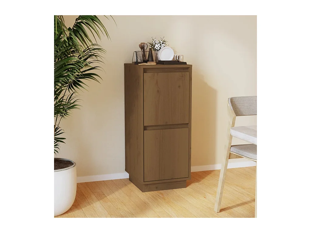 Credenza Marrone Ambra 31,5x34x75 cm in Legno Massello di Pino