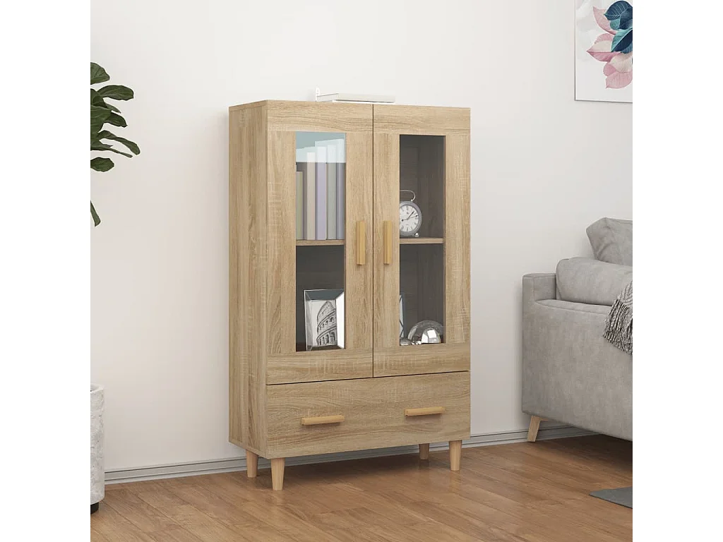 Hoge kast 70x31x115 cm bewerkt hout sonoma eikenkleurig