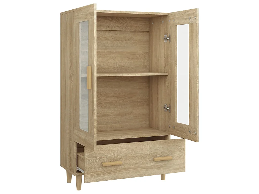 Hoge kast 70x31x115 cm bewerkt hout sonoma eikenkleurig