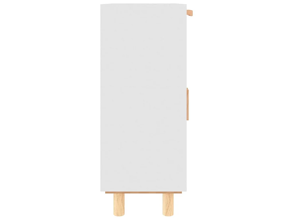 Dressoir 60x30x75 cm massief grenenhout en rattan wit