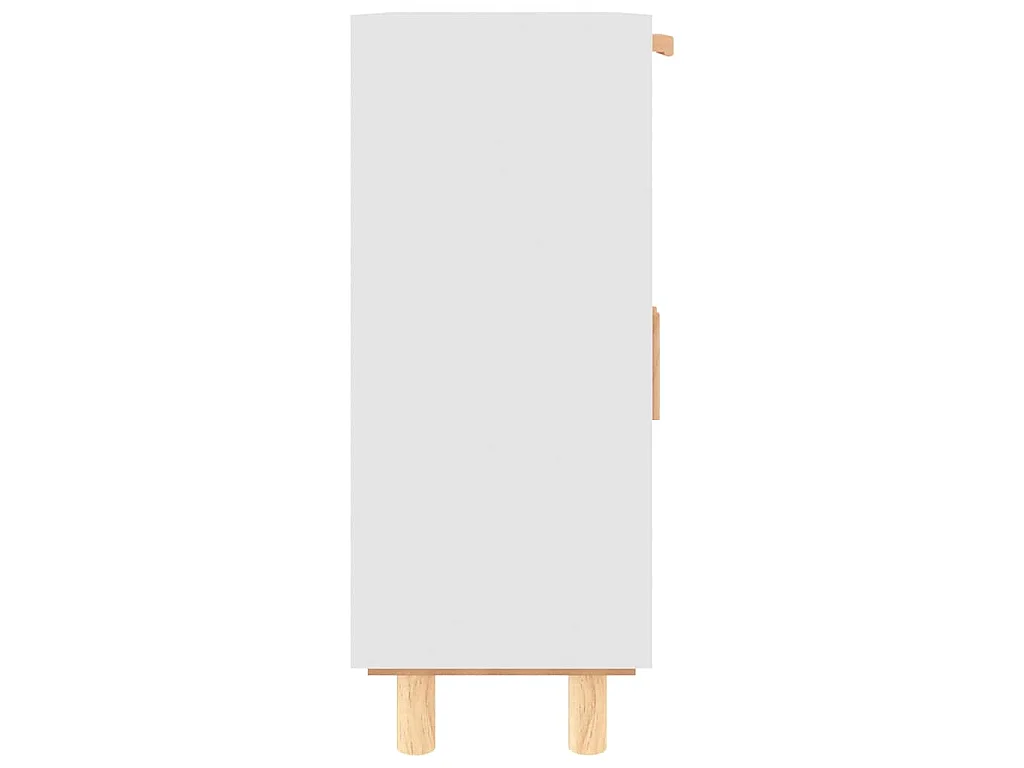 Dressoir 60x30x75 cm massief grenenhout en rattan wit