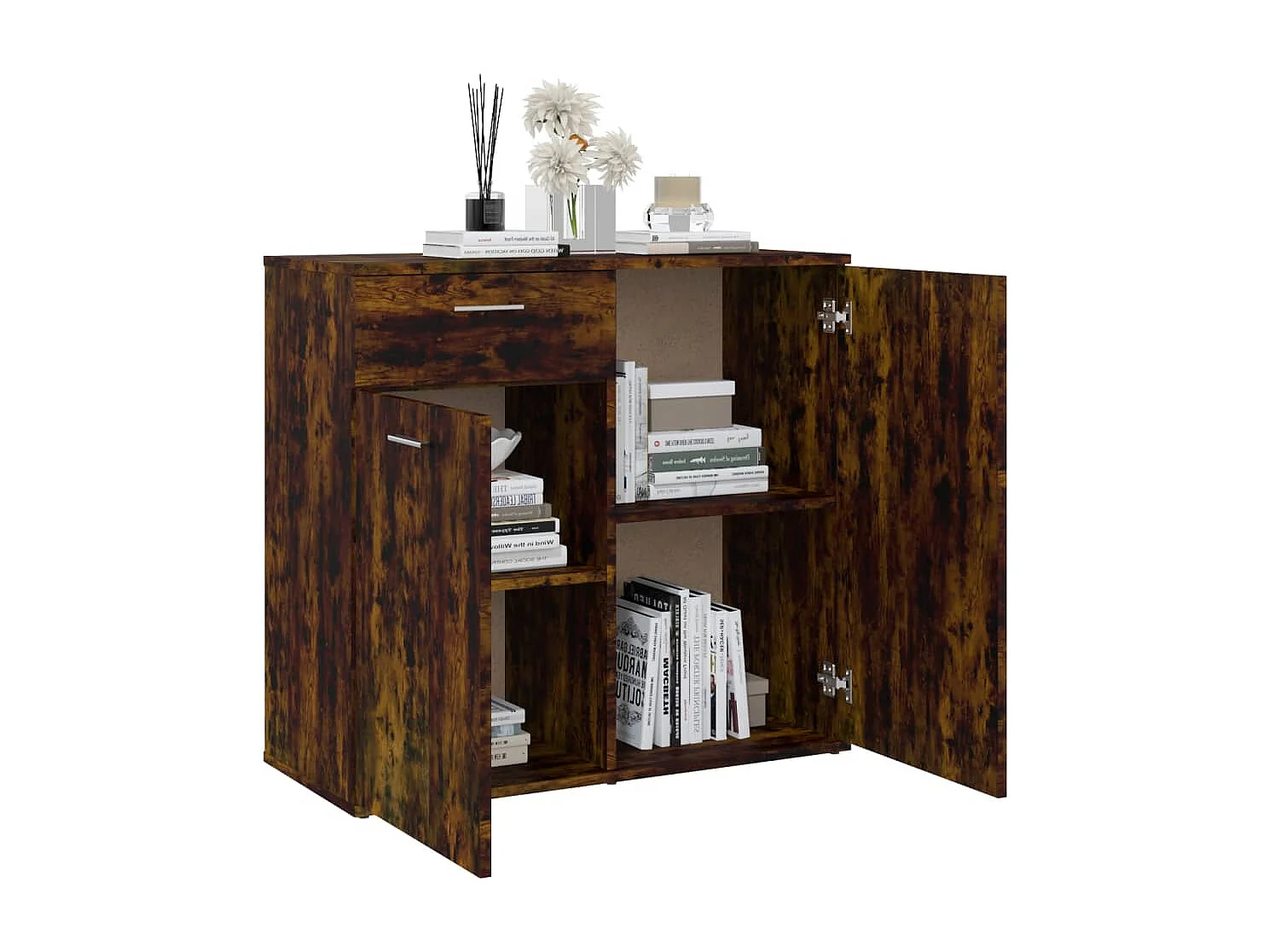 Buffet Chêne fumé 80x36x75 cm Bois d'ingénierie