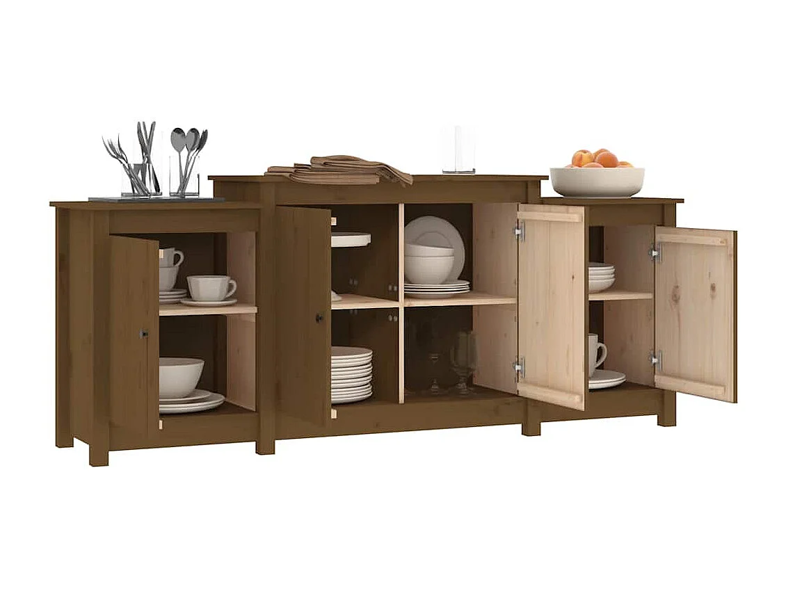 Dressoir 164x37x68 cm massief grenenhout honingbruin