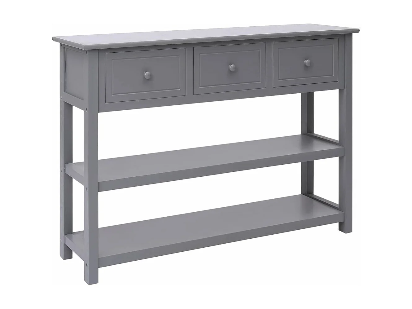 Aparador 108x30x76 cm madeira paulownia maciça cinzento