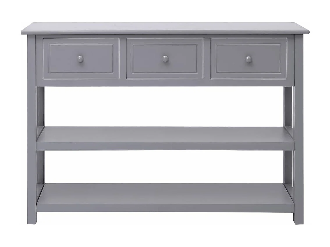 Aparador 108x30x76 cm madeira paulownia maciça cinzento