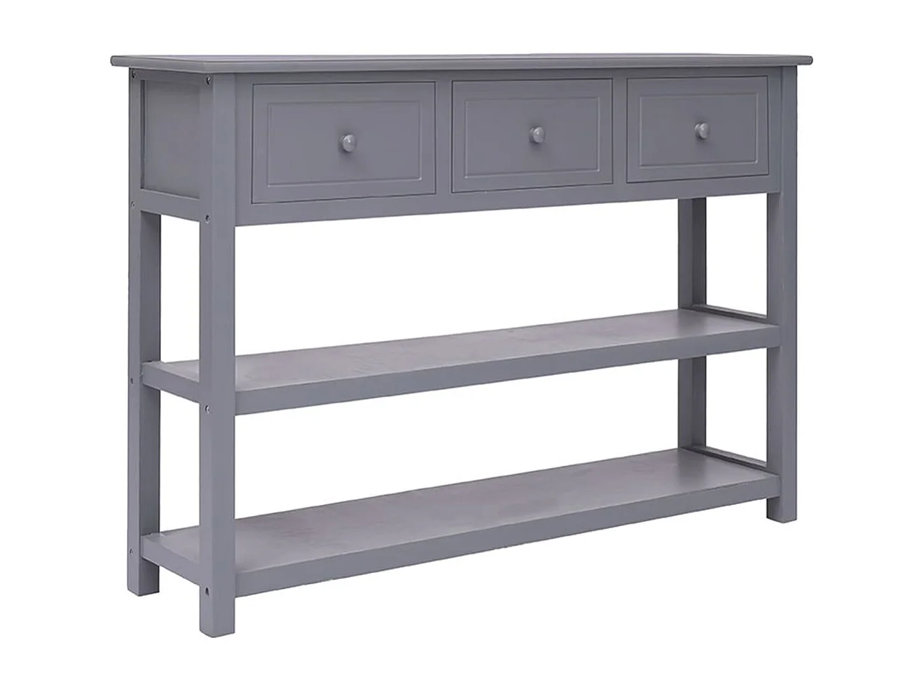 Aparador 108x30x76 cm madeira paulownia maciça cinzento