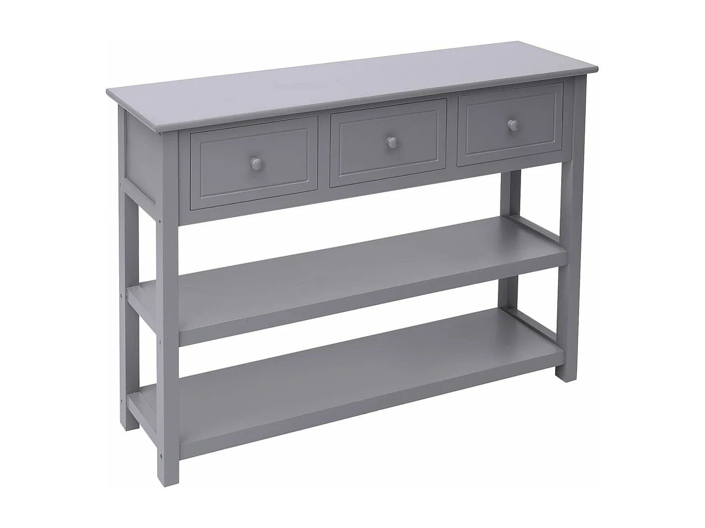 Aparador 108x30x76 cm madeira paulownia maciça cinzento