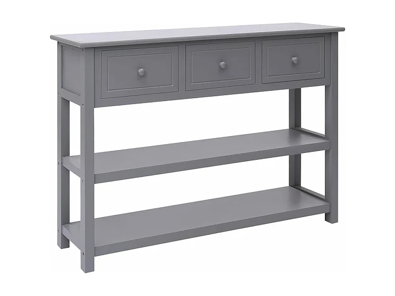 Aparador 108x30x76 cm madeira paulownia maciça cinzento