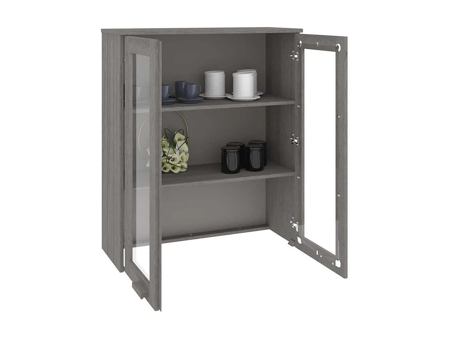 Dessus de buffet HAMAR Gris clair 85x35x100 cm Bois de pin
